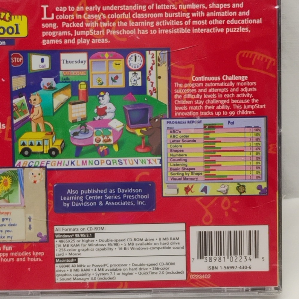 JUMP START PRESCHOOL CD-ROM AGES 2-4 WINDOWS 98/95/ 3.1 MACINTOSH - Picture 5 of 6